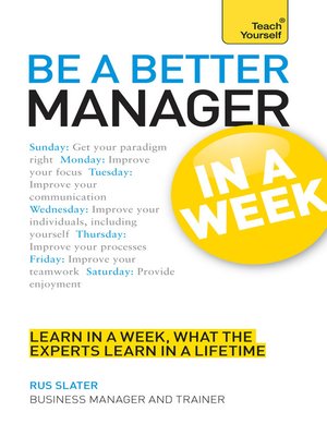 cover image of Be a Better Manager in a Week